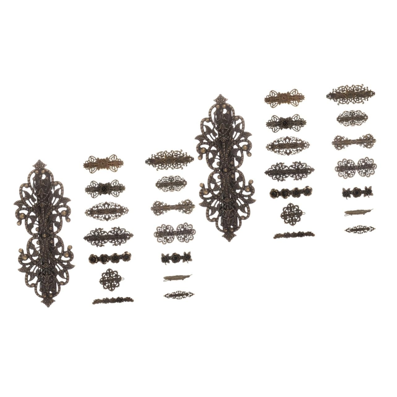 FRCOLOR 28 Piezas Horquilla De La Vendimia Pasadores Para Cabello Grueso Pinzas Para El Cabello Para Mujeres Flor De Hoja De La Vendimia Ornitorrinco Metal Accesorios Chica Antideslizante