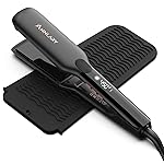 Annlary 1.75 Inches Flat Iron Hair Straightener with Heat Resistant Silicone Mat Pouch, Professional Ceramic Ionic Dual Voltage Straightener for Less Frizz, Shinier & Smoother Hair