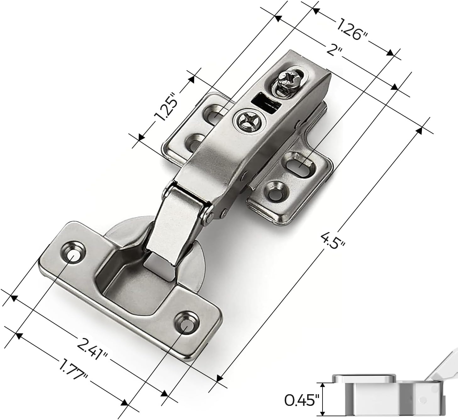 Ravinte 60 Pack 30 Pairs European Kitchen Cabinet Hinges Soft Close Full Overlay Door Heavy-Duty Frameless Adjustable Concealed Cabinet Cup Hinges