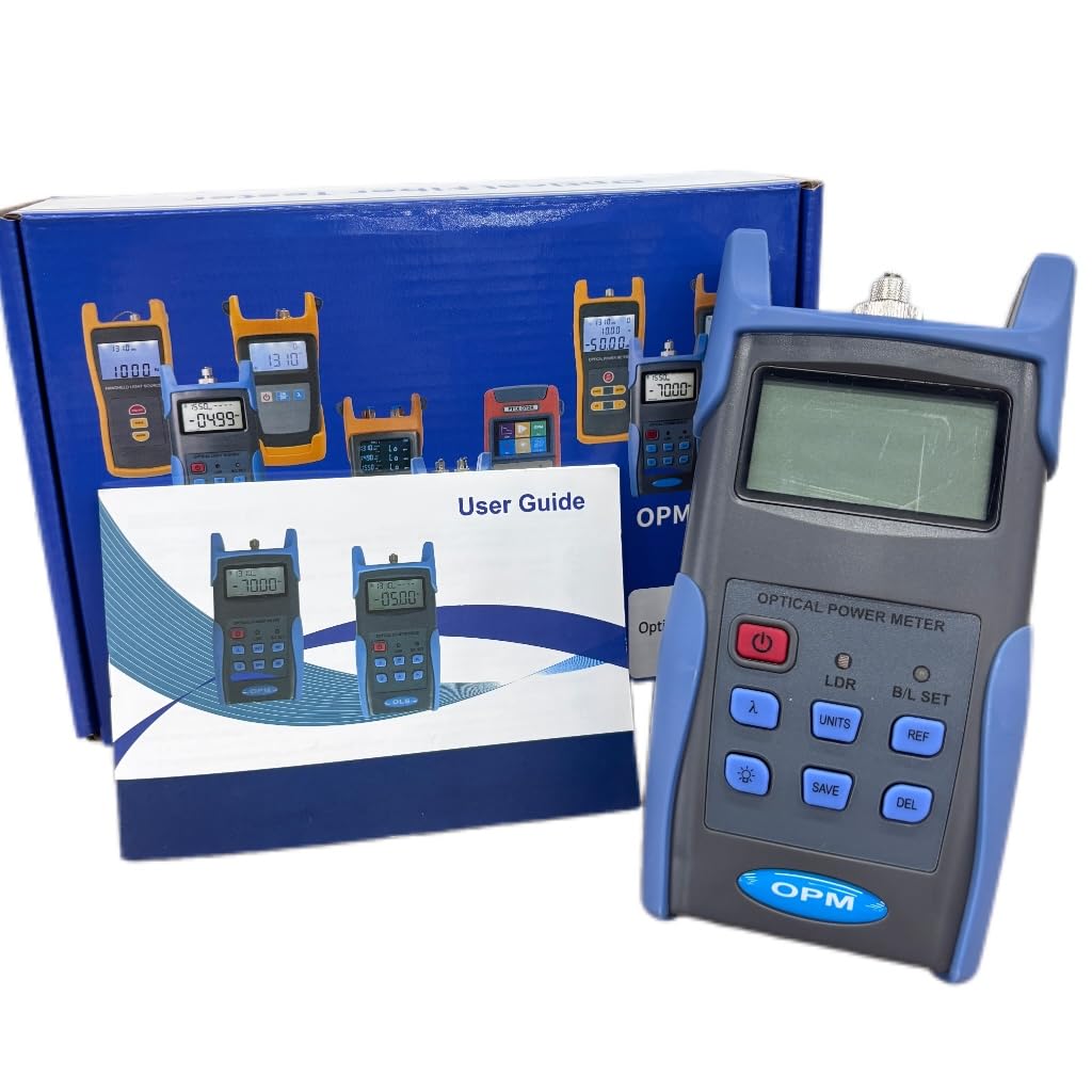 Fiber Optic Power Meter Portable Fiber Power Tester with Measurement Range -50～+26dB Calibrated Wavelength 850/1300/1310/1490/1550/1625nm Frequency ID（Hz） 270，330，1K，2K