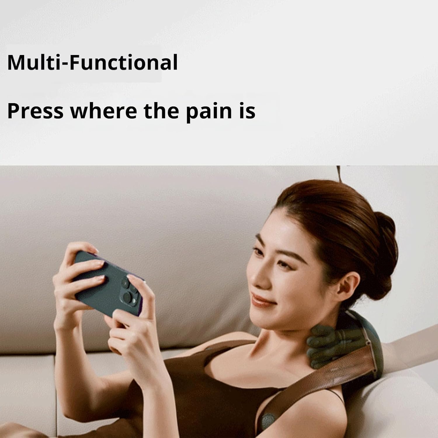 Siasoo Original 4D Masajeador térmico biónico, masajeador Shiatsu portátil inalámbrico para el cuello y la espalda, masaje eléctrico de tejidos profundos 4D, diseño simulado de mano humana