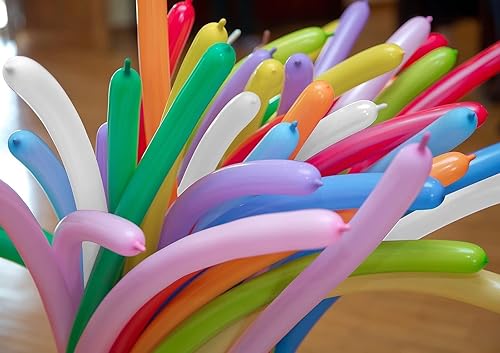 Miniatura 6 de FOTIOMRG 100 globos blancos de 260 globos largos para guirnalda de globos, globos mágicos delgados de látex para decoraciones de fiesta de cumpleaños