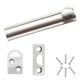 3 Inch Brushed Silver Solid Brass Surface Bolt