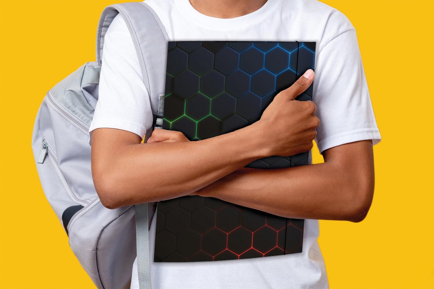 RNK 46332-3 Hexagon Portfolio Folder 240 x 330 mm Pack of 3 DIN A4 with Elastic Closure