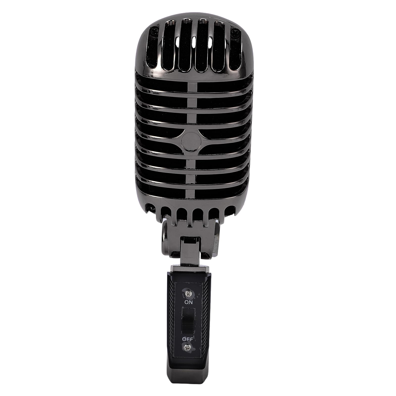 Micrófono Dinámico, Reducción de Ruido Micro Retro a Prueba de Choque para el Rendimiento de la Escena de KTV (Gris metálico)