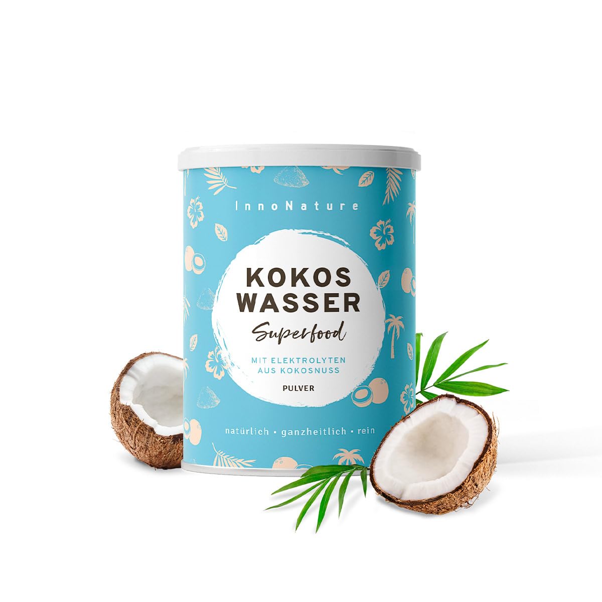 InnoNature Kokoswasser-Pulver mit Elektrolyten, 225g, 100% Kokoswasser, vegan, ohne Zusatzstoffe