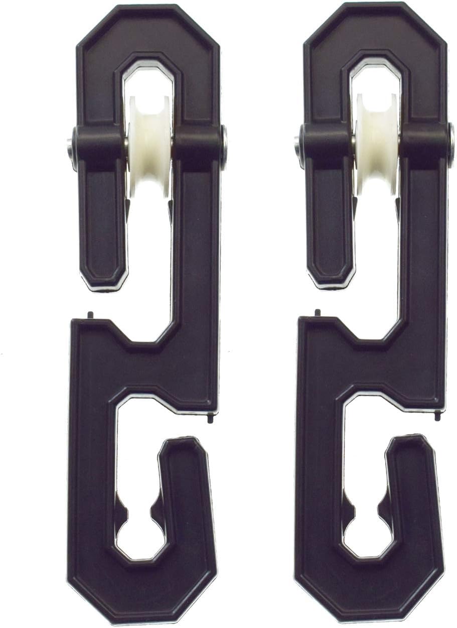 Plastic Aluminum Clothesline Separator Spreader Pulley for Long Clothesline and Heavy Loads (2, Black)