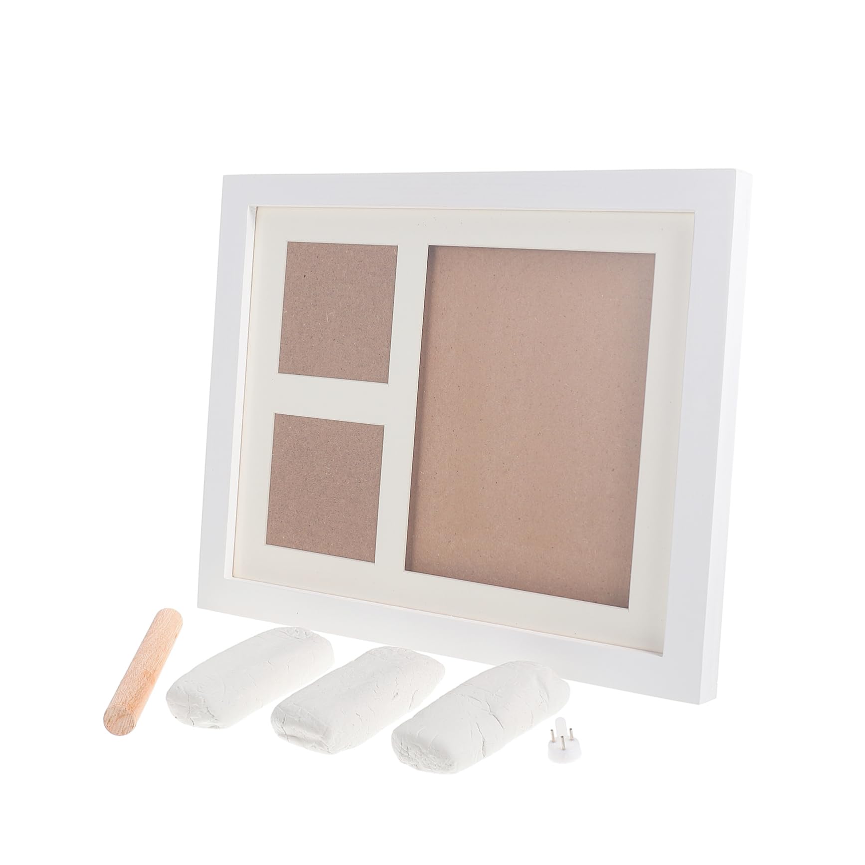 Kit Cornice per Foto Impronta Mani in Legno e Tavoletta D'inchiostro, Portafoto Creativo per Decorazione Casa, Regalo per Ragazzo Ragazza e Famiglia