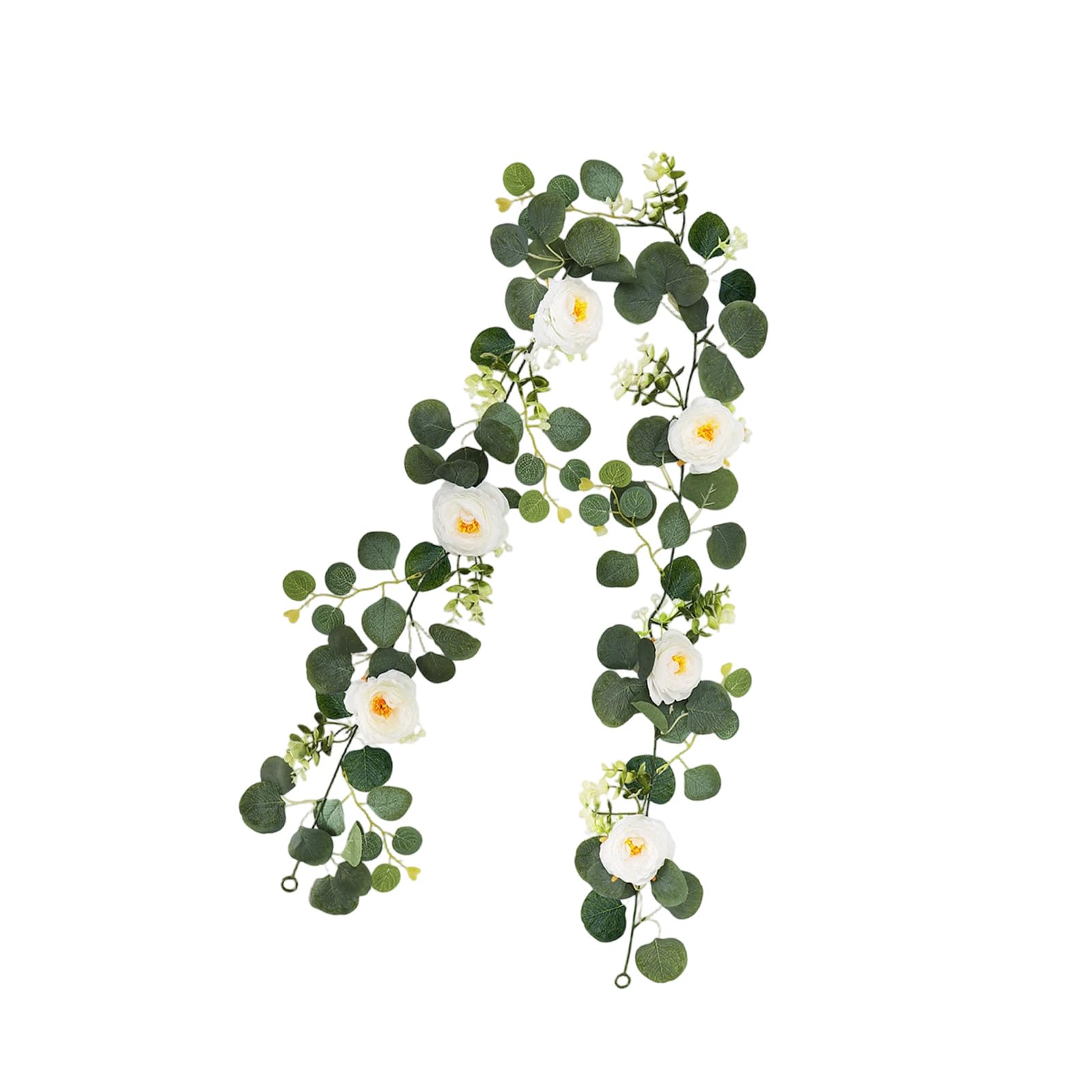 Realistic Silk Flower Vine Garland Flexible Artificial Green Leaves Wreath for Balcony Arch Decoration Wedding Arrangement Props Wedding Wreath