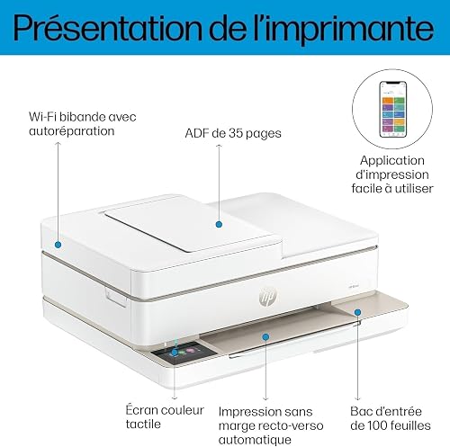HP Envy 6520e, 714N9B, Imprimante Multifonction Jet d'encre A4, Couleur, Recto Verso Automatique, Jusqu'à 10 ppm, Wi-FI, Chargeur Automatique, Fax, 3 Mois de Forfait Instant Ink Gratuit, Portobello - 5