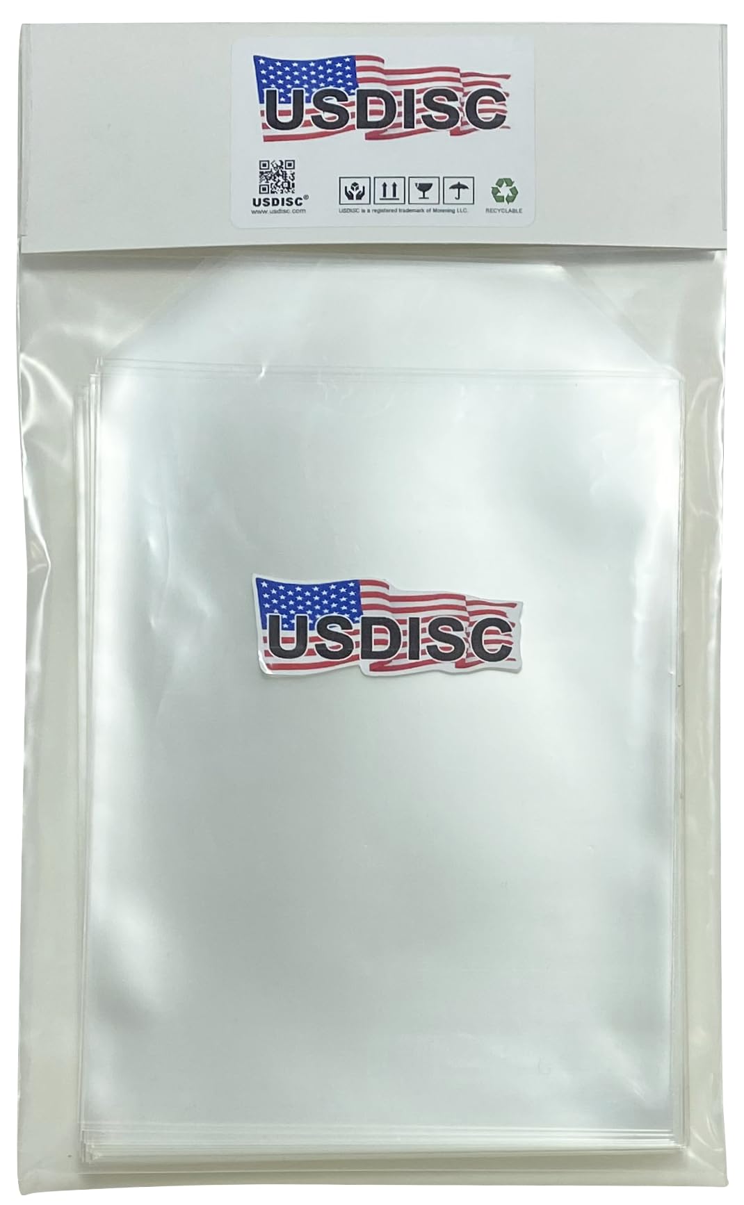 USDISC Storage Pockets 5.625 x 7.375, Flap, 4mil Stamp &amp; Die, Clear, Pack of 100
