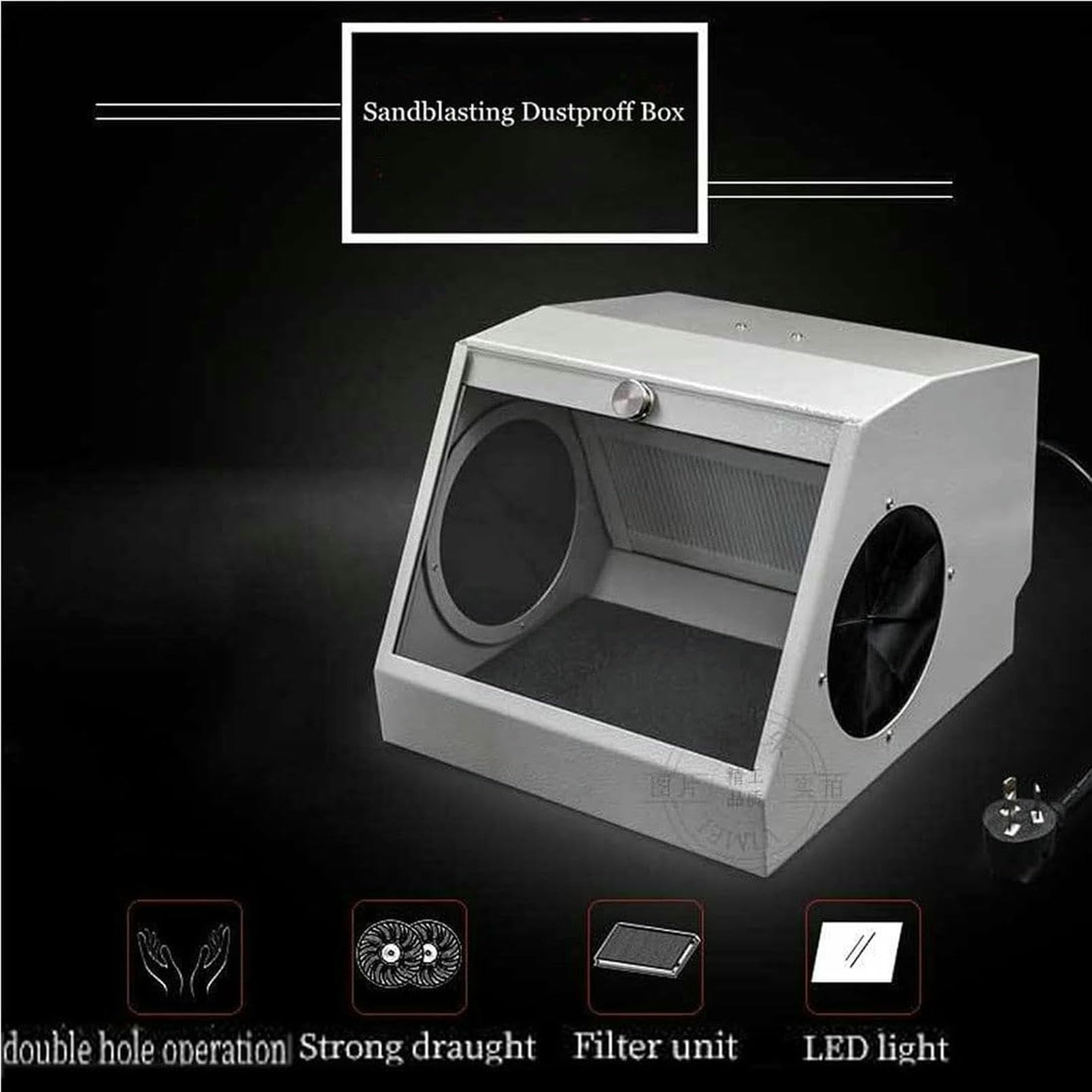 Caja colectora de polvo con extractor de vacío y filtro para aplicaciones dentales y de molienda, protege del polvo, solución eficiente y fiable