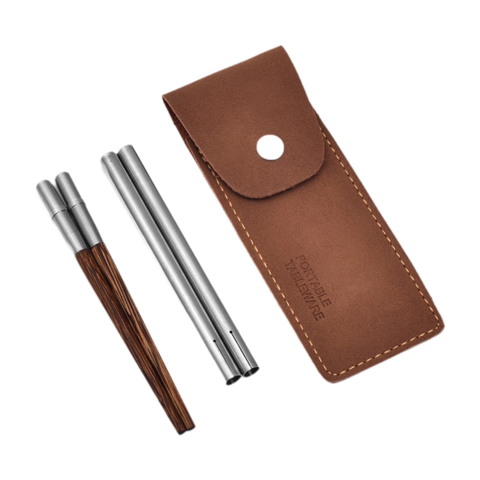 Palillos de viaje plegables y ligeros para comer cómodamente en camping y exteriores