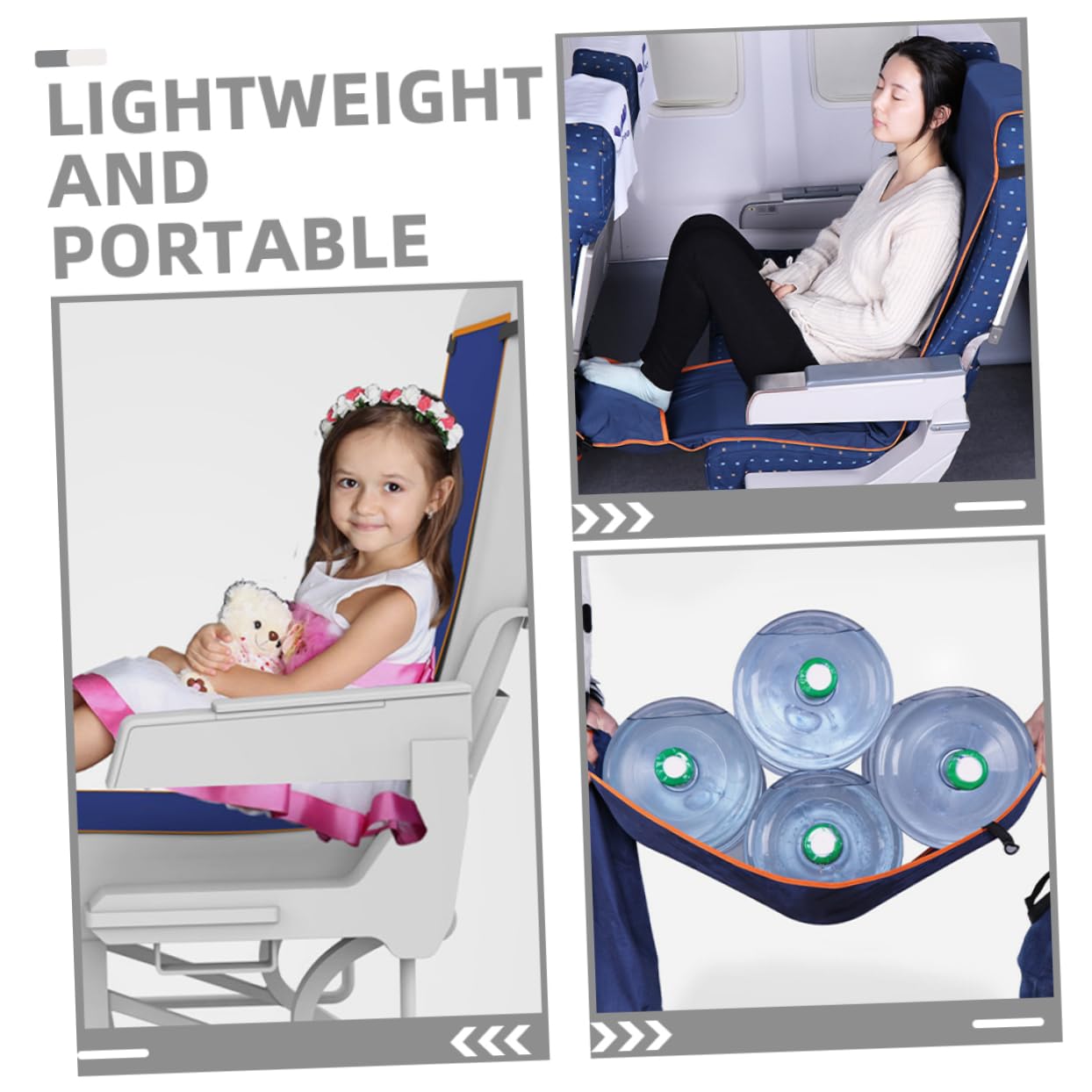 POPETPOP Poggiapiedi Da Viaggio Pieghevole e Leggero Hammock Per Gambe Per Sonno Confortevole Su Aereo Treno e Autobus Accessorio Per Lunghi Spostamenti