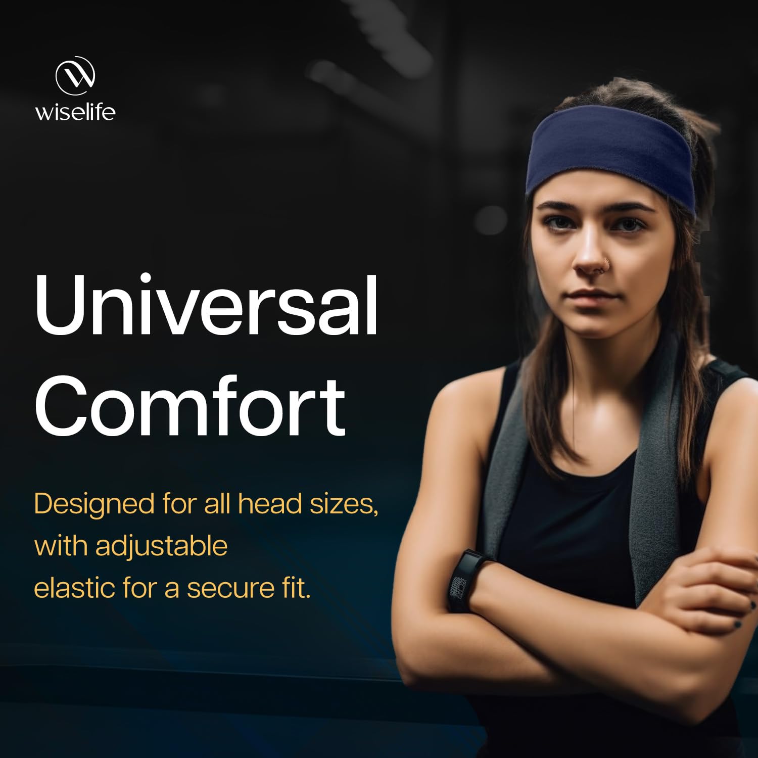 WiseLife Lightweight Headband for Men & Women | Strapless Sweatband for Gym | Sports Unisex Head Band for Exercise, Fitness, Workout, Tennis, Cycling, Badminton & Other Sports (Pack of 3) 1