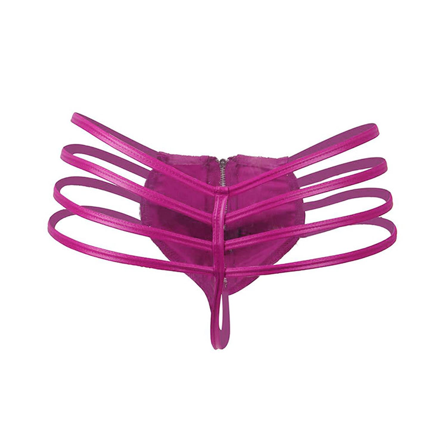 Men's Backless Jockstrap Thong Sexy Zipper Open Front See-Through ...