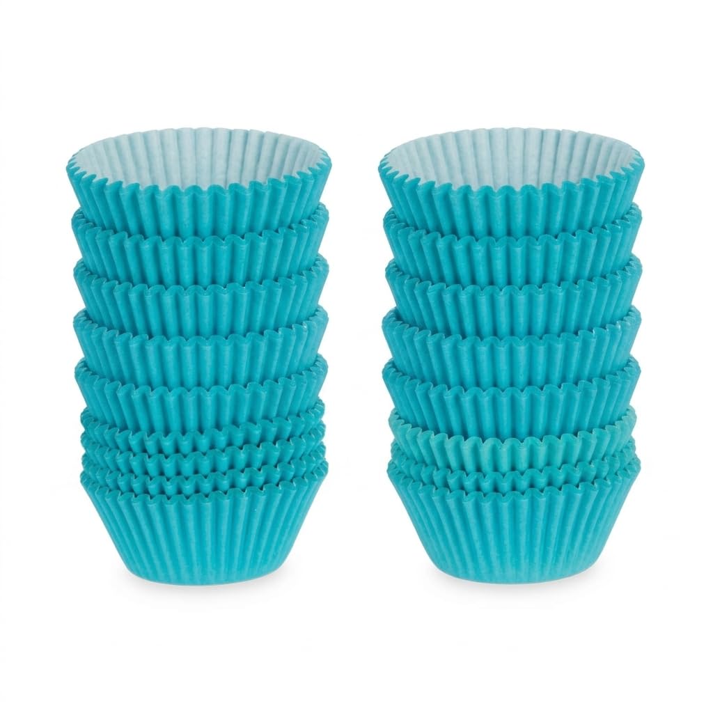 Pack 200 Moldes de Papel para Magdalenas y Cupcakes de Calidad Alimentaria 7,5 cm Moldes de Repostería Extra Resistentes al Horno y Antigrasa Ideales para Muffins y Mesas Dulces (Azul Pastel) — view 2