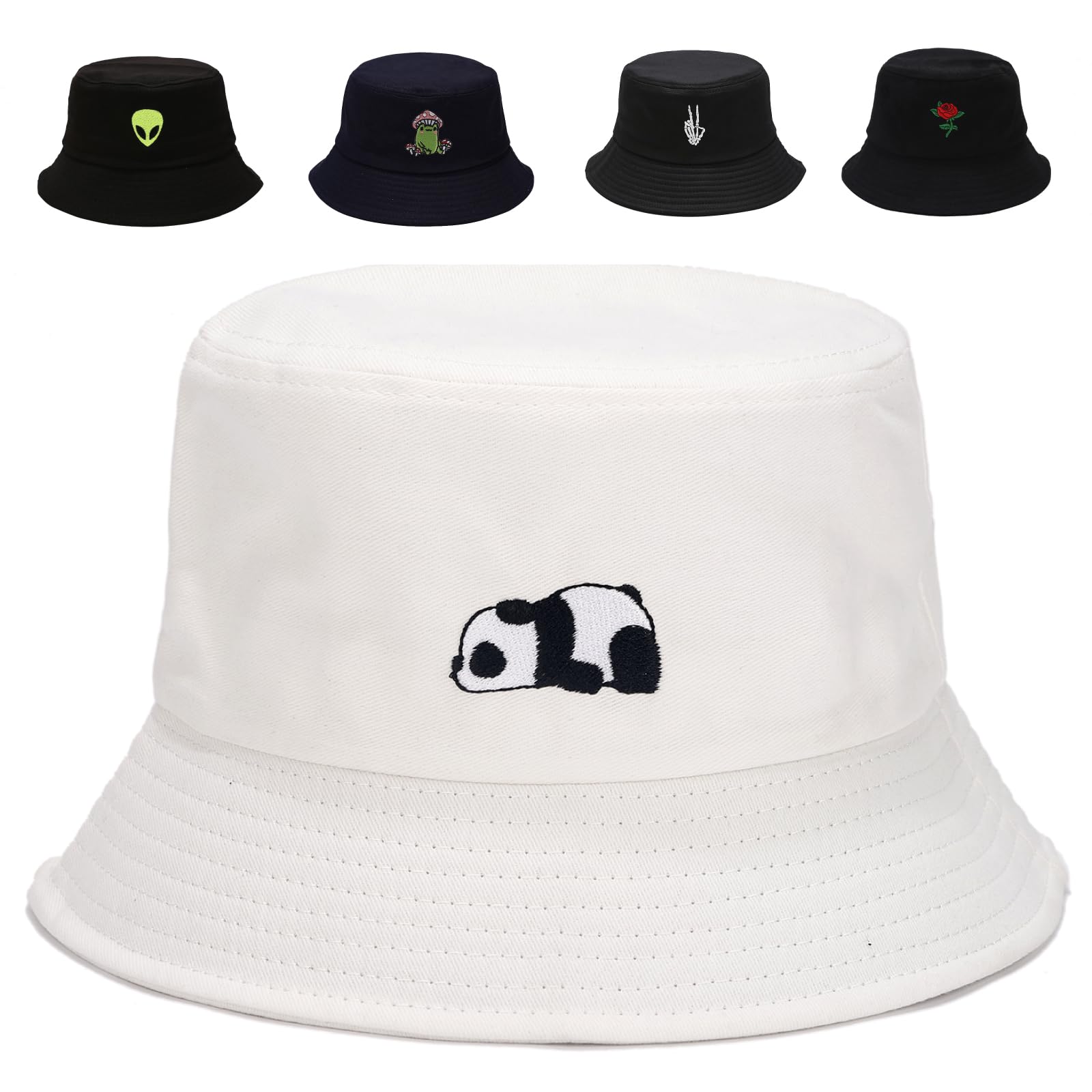 Cotton Bucket Hat for Women Men Summer Travel Sun Beach Bucket Cap, Unisex Outdoor Fisherman Hat