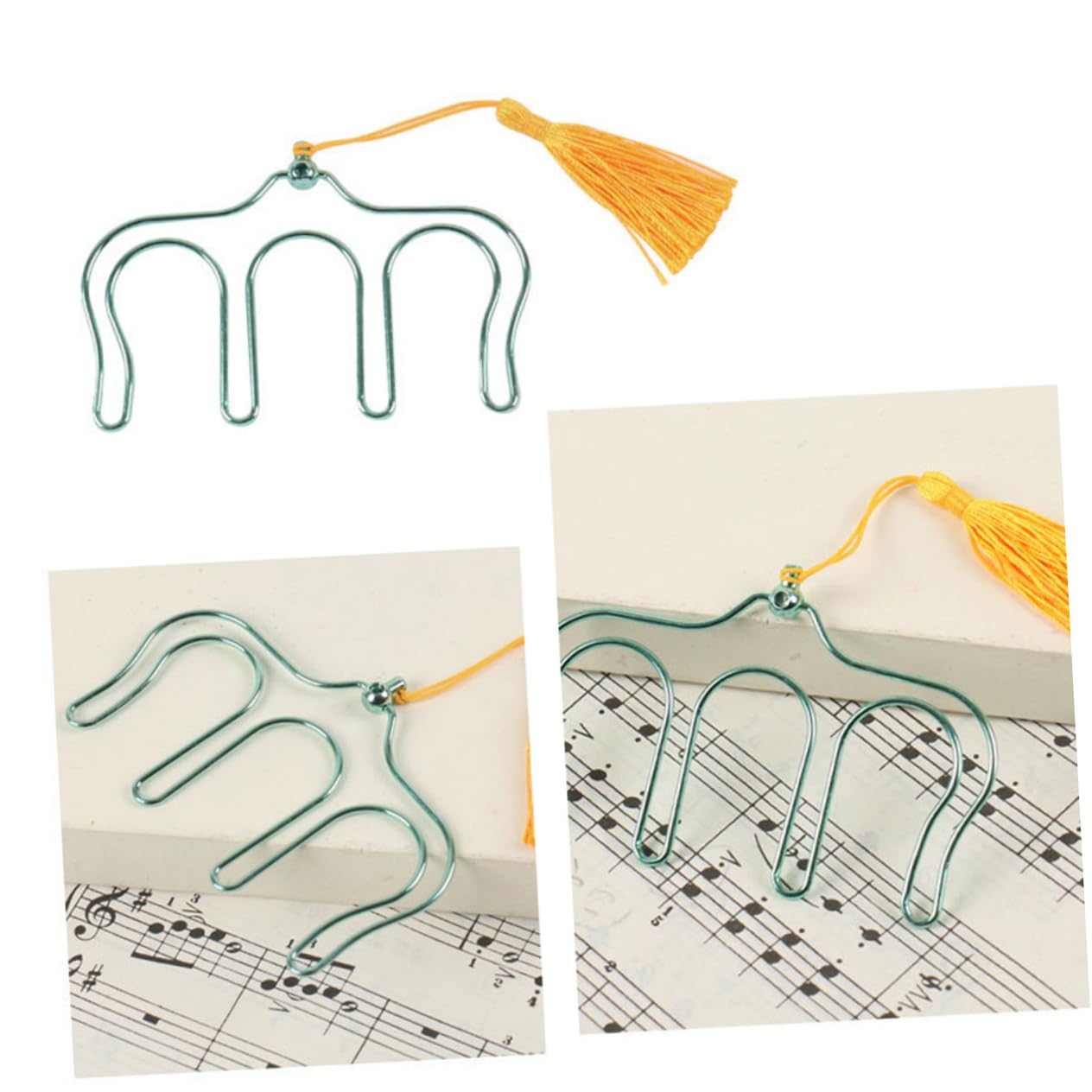 SUPVOX Lot De 2 Pinces à Partitions Métal Doré – Clips Musique Solides Pour Piano, Guitare, Pupitre, Maintien Pages Stable Et Élégant