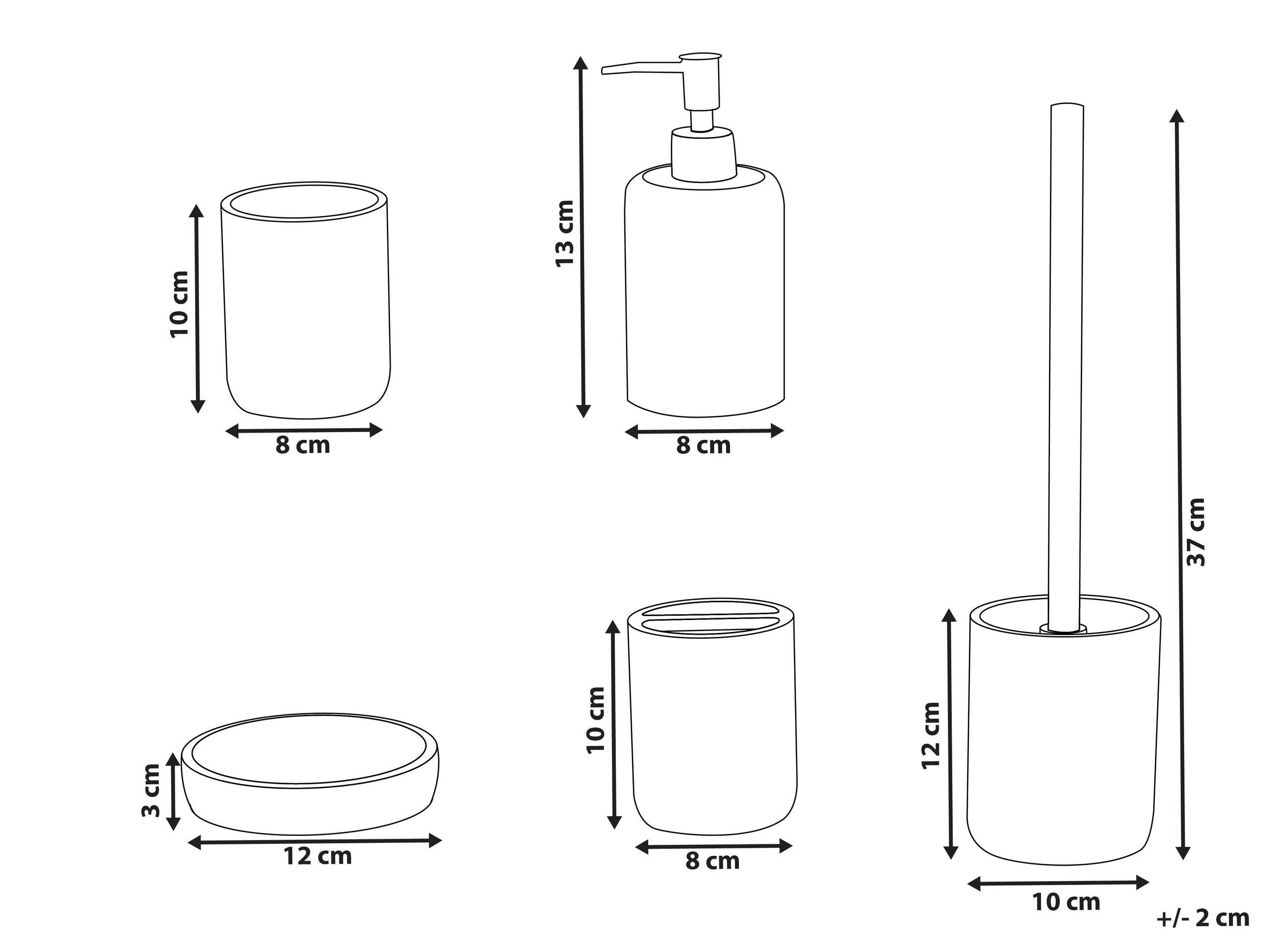 Conjunto de 5 Accesorios de baño jabonera dispensador de jabón escobilla de Inodoro Vaso Soporte para cepillos de Dientes Rosa Camana