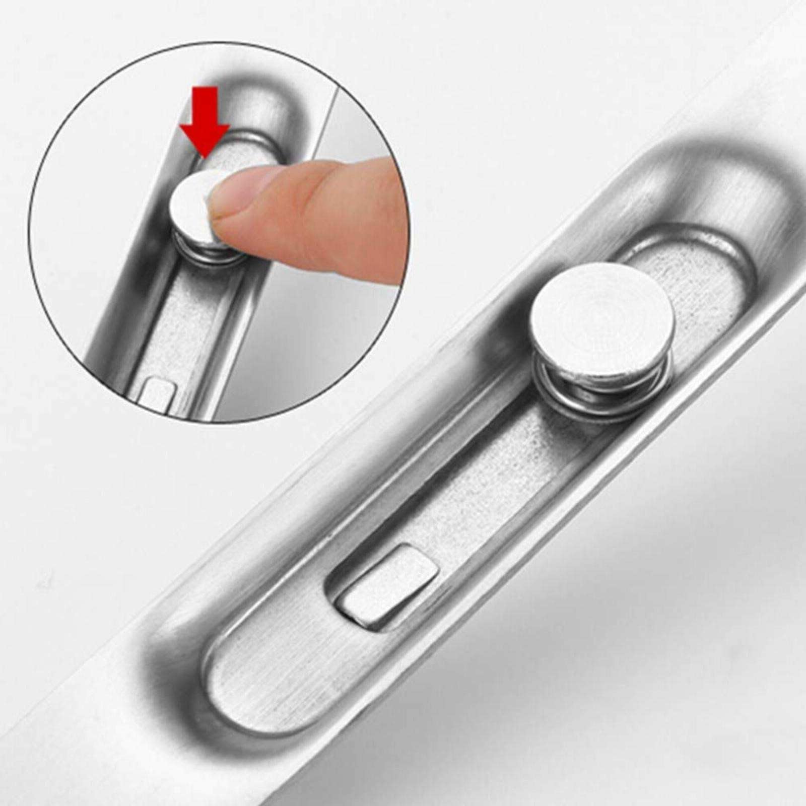 2 Pack 4 Inch Door Bolt Flush Stainless Steel Security French Door Lock Concealed Slide Bolt Latch with Installation Screws for Bathroom Internal Doors.patlock for Patio Doors - Image 3