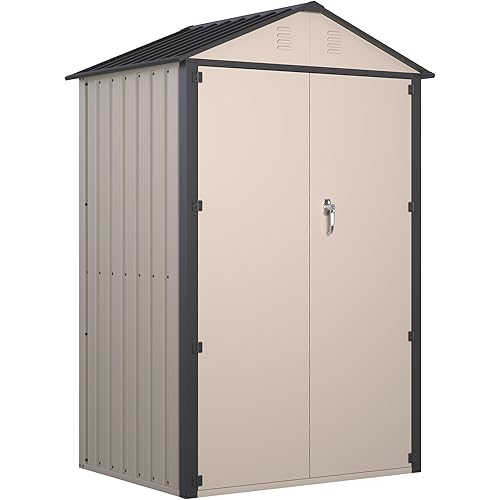 Outdoor Storage Shed,4x3FTSteel Metal Sheds,Lockable Garden Small Shed and Tiny Houses,Utility Shed,Lean to Sheds & Outdoor Storage,Side Waterproof Backyard Sheds with Door for Bike,Tools,lawnmower