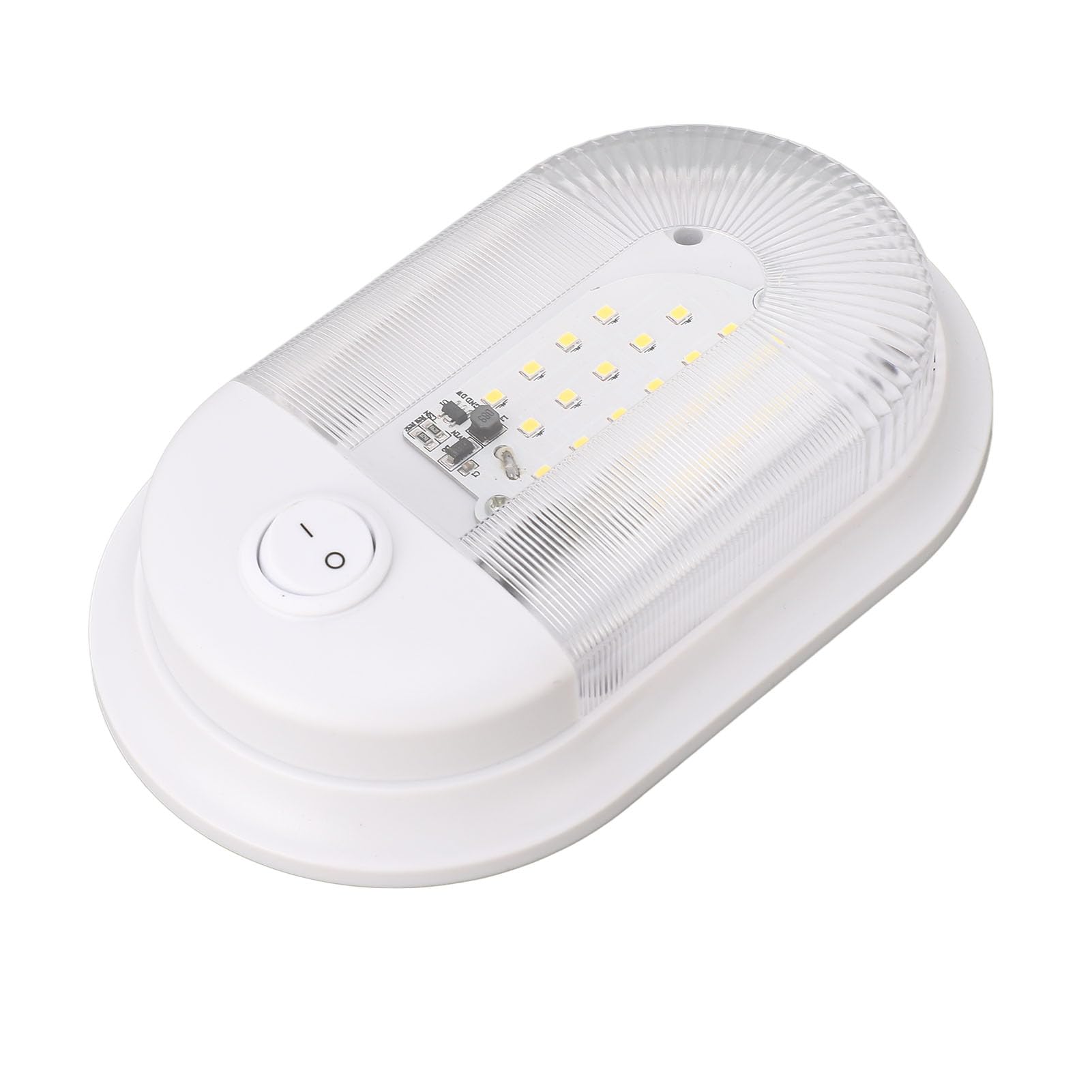 Plafonnier pour le Camping-Car, Lumière Blanche Naturelle 4000-4500K, 24 SMD 2835 LED, Éclairage Interieur de Camping-Car, Refroidailsiment Efficace 10-24V Interrupteur AVEC.