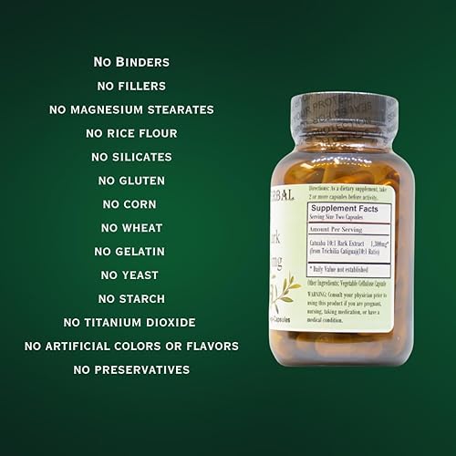 Miniatura 4 de Barlowe's Herbal Elixirs Extracto de Catuaba 101 - 60 500mg VegiCaps - Sin estearato, botella de vidrio!
