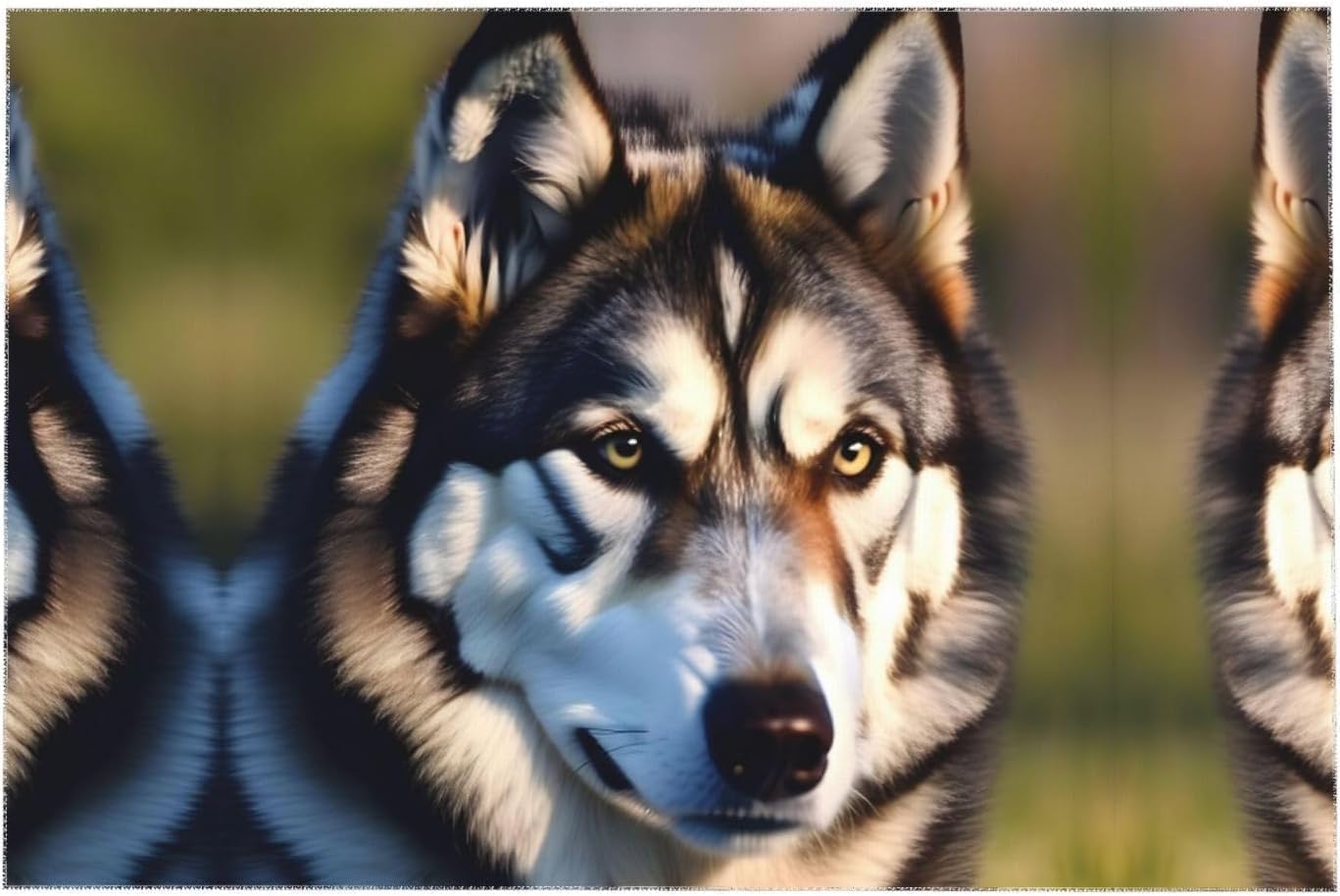Prostokątny obrus 140 x 300 cm Husky Pies, tkanina poliestrowa odporna na plamy i zmywalna, ochraniacz na stół dla 8-10 osób, do użytku w kuchni salonie wewnątrz i na zewnątrz 8083v