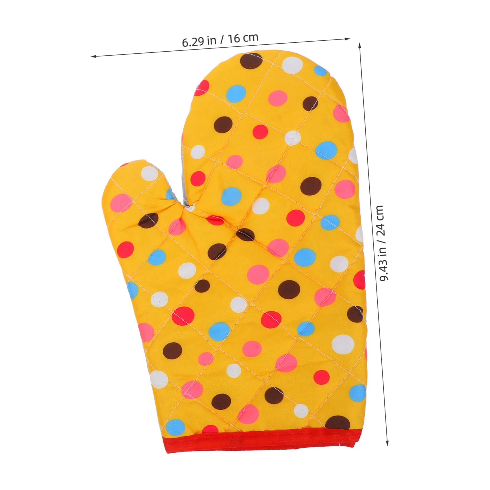 Cabilock Soft Polyester Oven Mitts Thicken Cooking Gloves for Kitchen Safety Heat Resistant Fashionable Dot Design