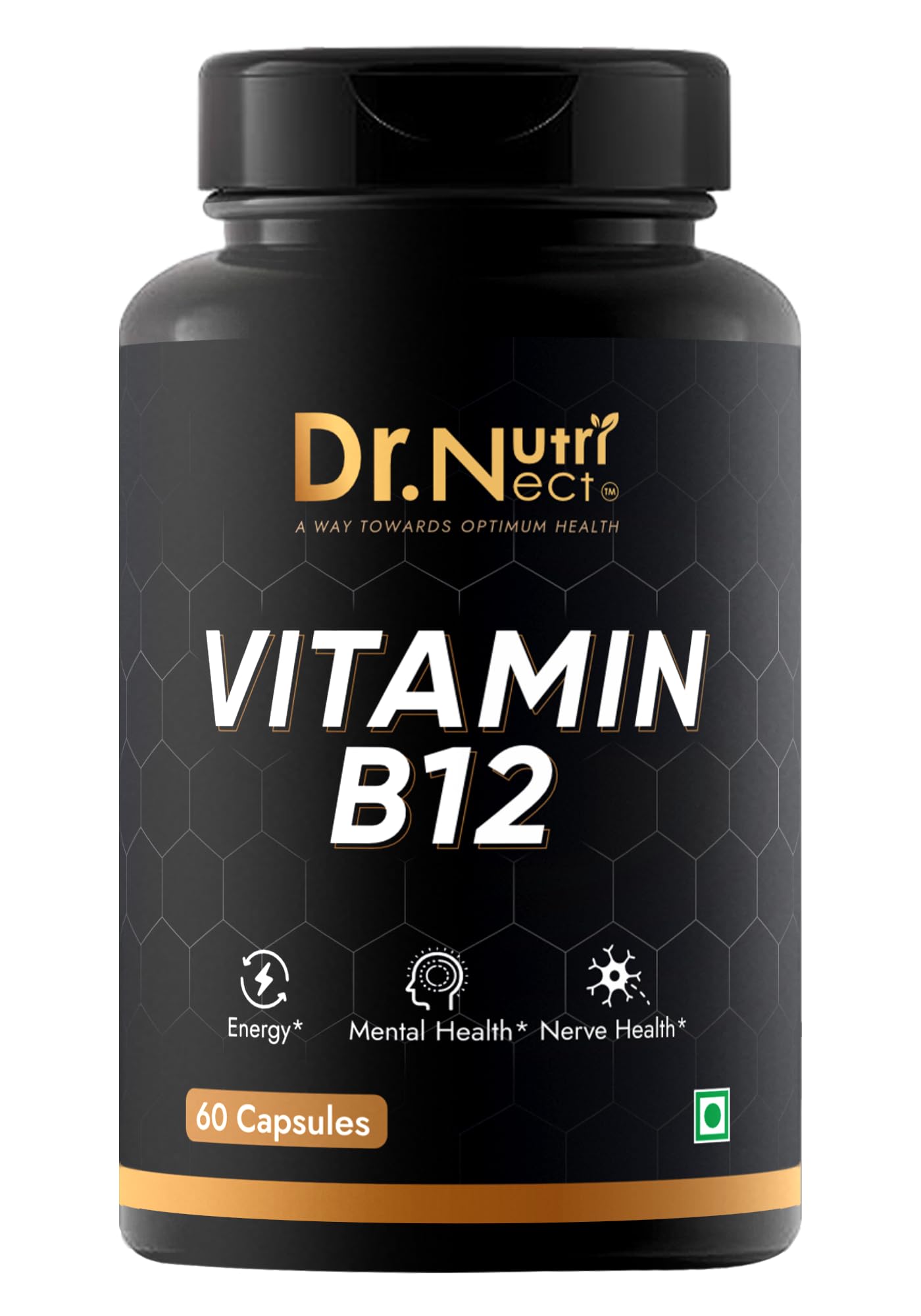 Dr.Nutrinect Vitamin B12 with B1, B2, B3, B5, B6, B7, B9, Folic acid - 60 Tablets