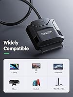 Vista 5 de UGREEN cable adaptador SATA a USB 3.0 para lector de disco duro SSD/HDD de 3.5 2.5 pulgadas SATA III convertidor de disco duro compatible con UASP