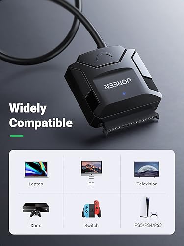 Miniatura 5 de UGREEN Cable adaptador SATA a USB 3.0 para lector de disco duro SSD/HDD de 3.5 pulgadas SATA III compatible con UASP compatible con Samsung Seagate