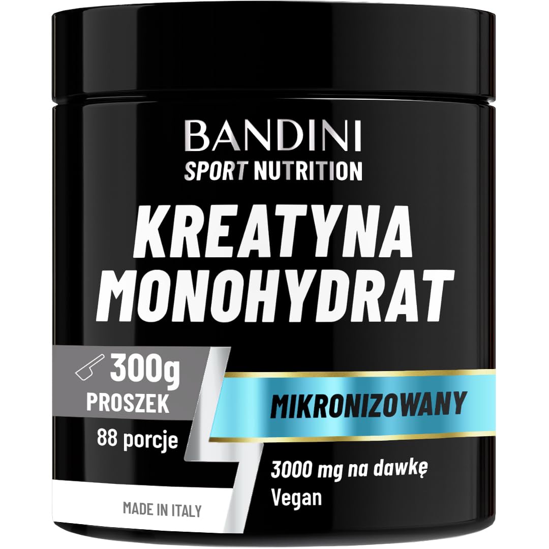 Bandini® Monohydrat Kreatyny 300 g w 100% czystym proszku - Suplement do treningu, sportu, na siłownię i przed treningiem - Zawiera urządzenie pomiarowe - Wegańskie - Na bazie Monohydratu Kreatyny