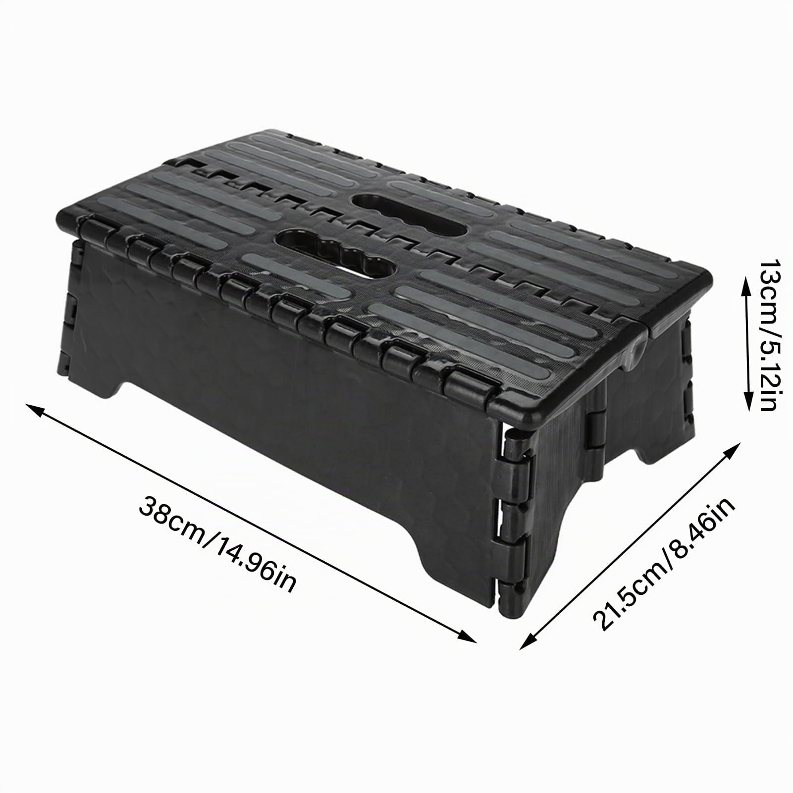 Sgabello Pieghevole Portatile Sgabello con Scala Nera, Supporto Robusto in Plastica Antiscivolo per Anziani, Incinte, Bambini, Adatto per Cucina, Bagno, Toilette, Uso in Viaggio