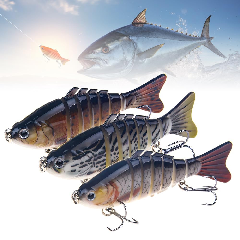 Robotic Fishing Lure, 2026 Upgrade 3D Swimming Bait for Freshwater &amp; Saltwater, Fishing Gear Attracts Fishing Lures Walleye Trout Bass, Fishing Lures for Beginners, Amateurs and Professionals
