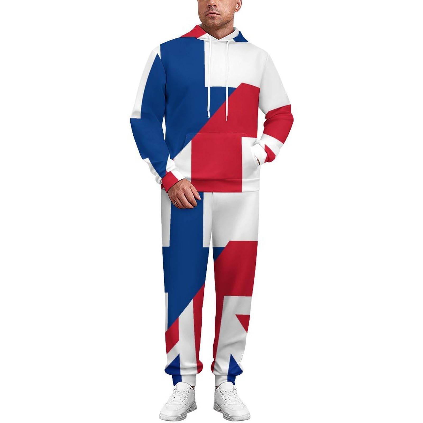 Birtish e Finlandia Flag Tute per gli Uomini Manica Lunga Felpa Con Cappuccio E Pantaloni Della Tuta Joggers Set Moda Tute