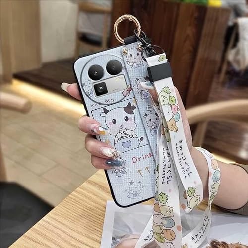 Phone Case Compatible with Realme GT8 China/C85 5G, Durable Silicone Dirt-resistant Lanyard Shockproof Phone Holder Anti-knock C
