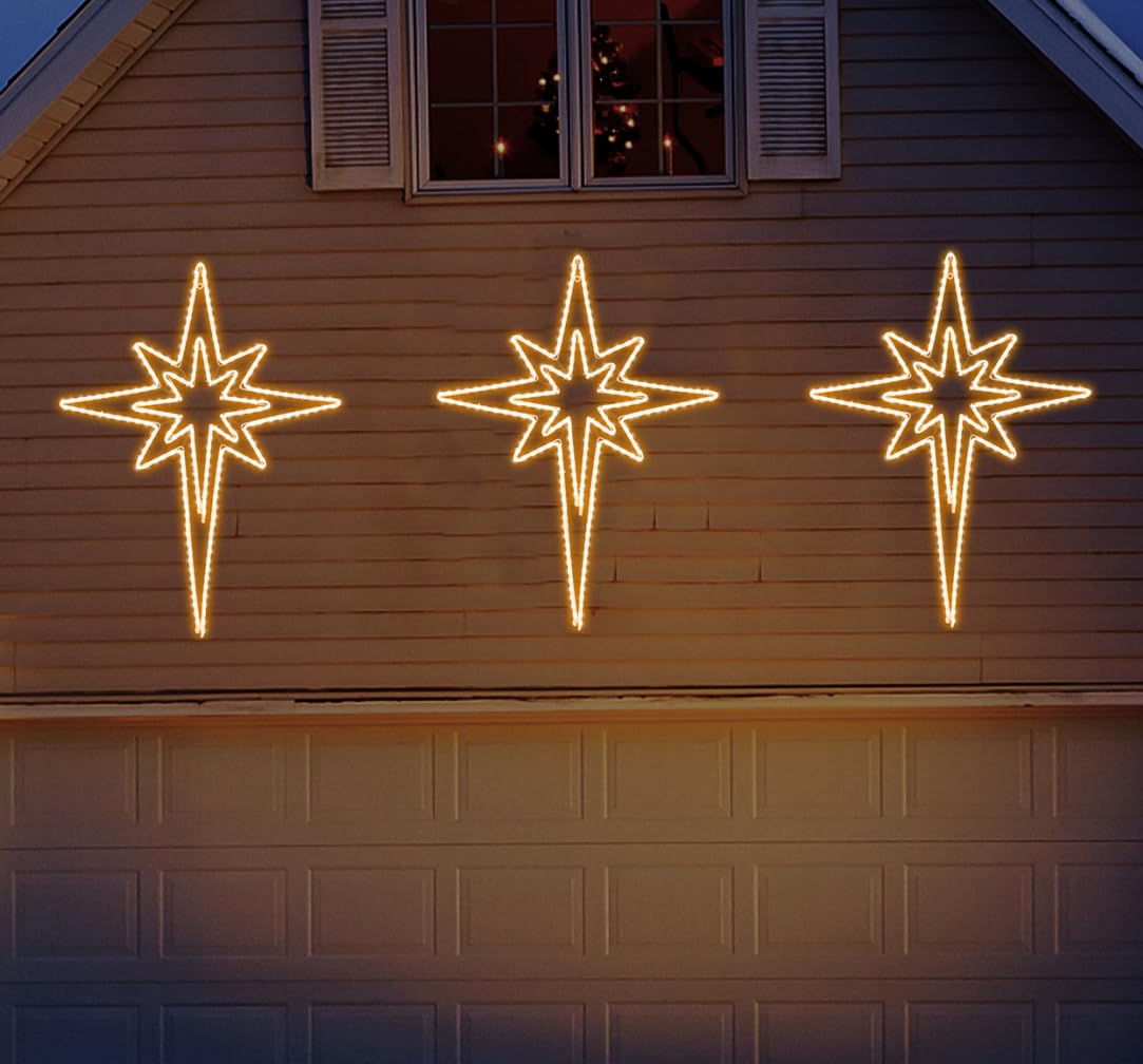 [Grande 43 x 32 pulgadas] 216 LED superbrillantes con diseño de estrella de Belén, decoración de Navidad al aire libre con 11 funciones y temporizador, impermeable para exteriores, hogar