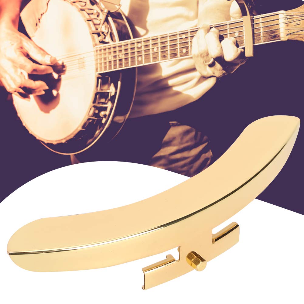 Bracciolo Banjo In Lega Di Zinco Lucido – Singola Gamba Per Restauro Vintage | Accessorio Oro Per Banjo Con Staffa A Due Ganci