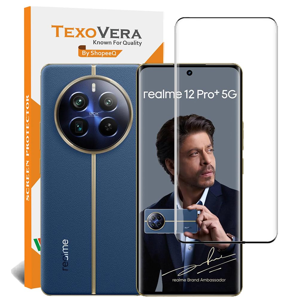 TexoVera Tempered Glass Screen Guard Compatible for Realme 12 Pro Plus 5G with Edge to Edge Coverage and Easy Installation Kit, Pack of 1 (B0CTMF8Z4L) Amazon Price History, Amazon Price Tracker