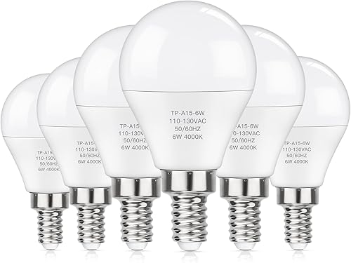 MAXvolador Bombillas LED E12 equivalentes a 60 W, color blanco neutro 4000 K, bombillas de candelabro de base pequeña CRI de 600 lúmenes, 6 W no