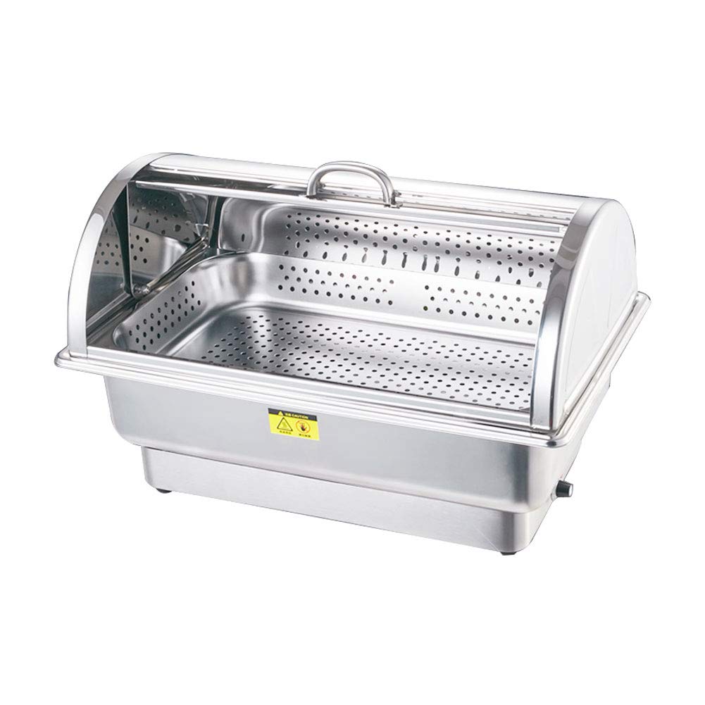 Estufa de Acero Inoxidable para Buffet y Calentador de Alimentos con Placa calefactora eléctrica. Apto para buffets, restaurantes, Fiestas, Eventos y Banquetes Familiares. (B Individual) (A