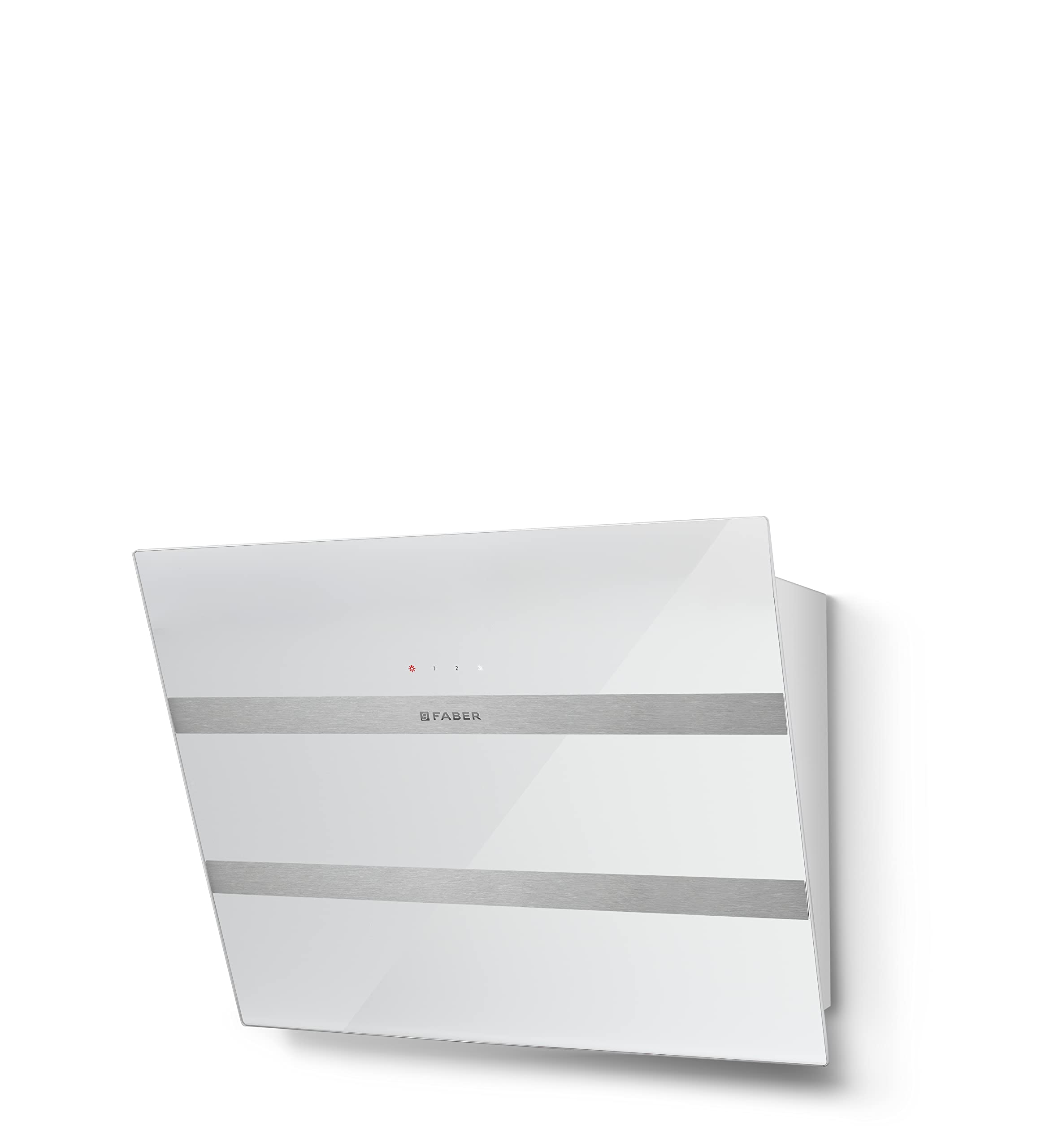 FABER STEELMAX EV8 LED WH/X A55 - Cappa Cucina Aspirante 55 cm, Installazione a Parete con Illuminazione a Led e Funzione Ricircolo con il Filtro per Cappe a Carboni Attivi