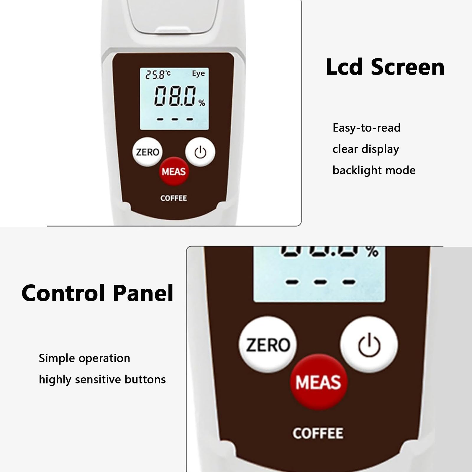Refractómetro De Café Portátil, Medidor Digital De Concentración De Café 0~22%, Precisión del 0,2%, Compensación De Temperatura, Probador De Bolsillo para Probar Y Preparar