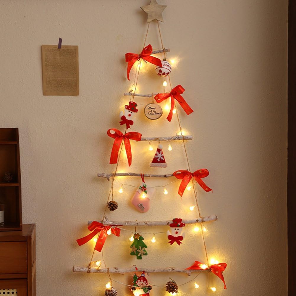 Sapin De Noël Éclairé Au Mur, Décorations De Noël, Sapin De Noël Non Tissé À Suspendre Au Mur, Fournitures De Fête De Noël