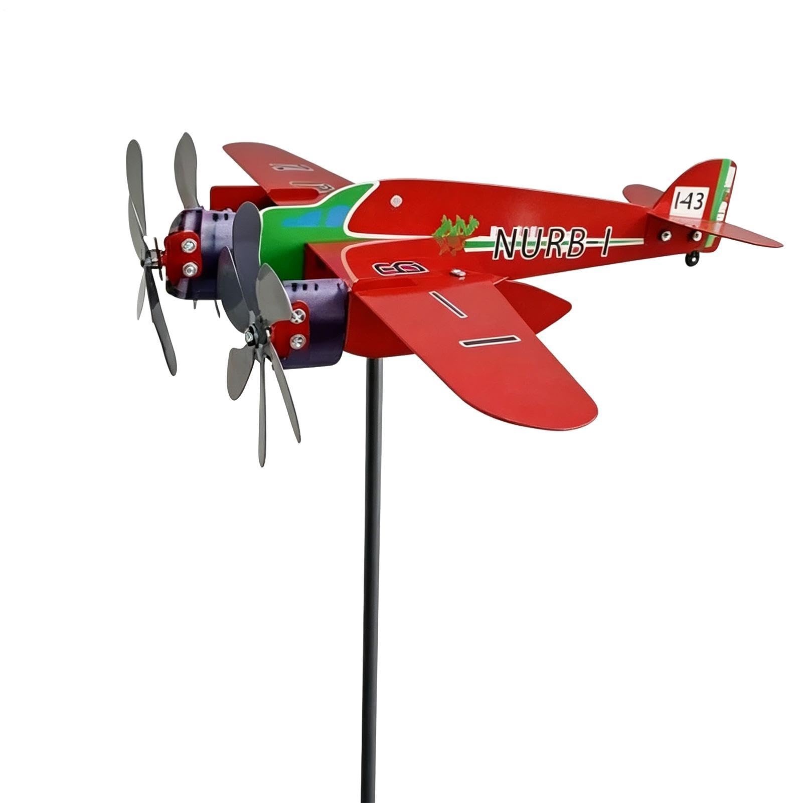 Banderuola Segnavento, Design Vintage, 32x30x76,5 Cm, Decorazione Per La Direzione Del In Ferro Per Aeroplano, Banderuola Decorativa Per Aeroplano, Facile Da Installare, Per Giardino, Prato, Ter