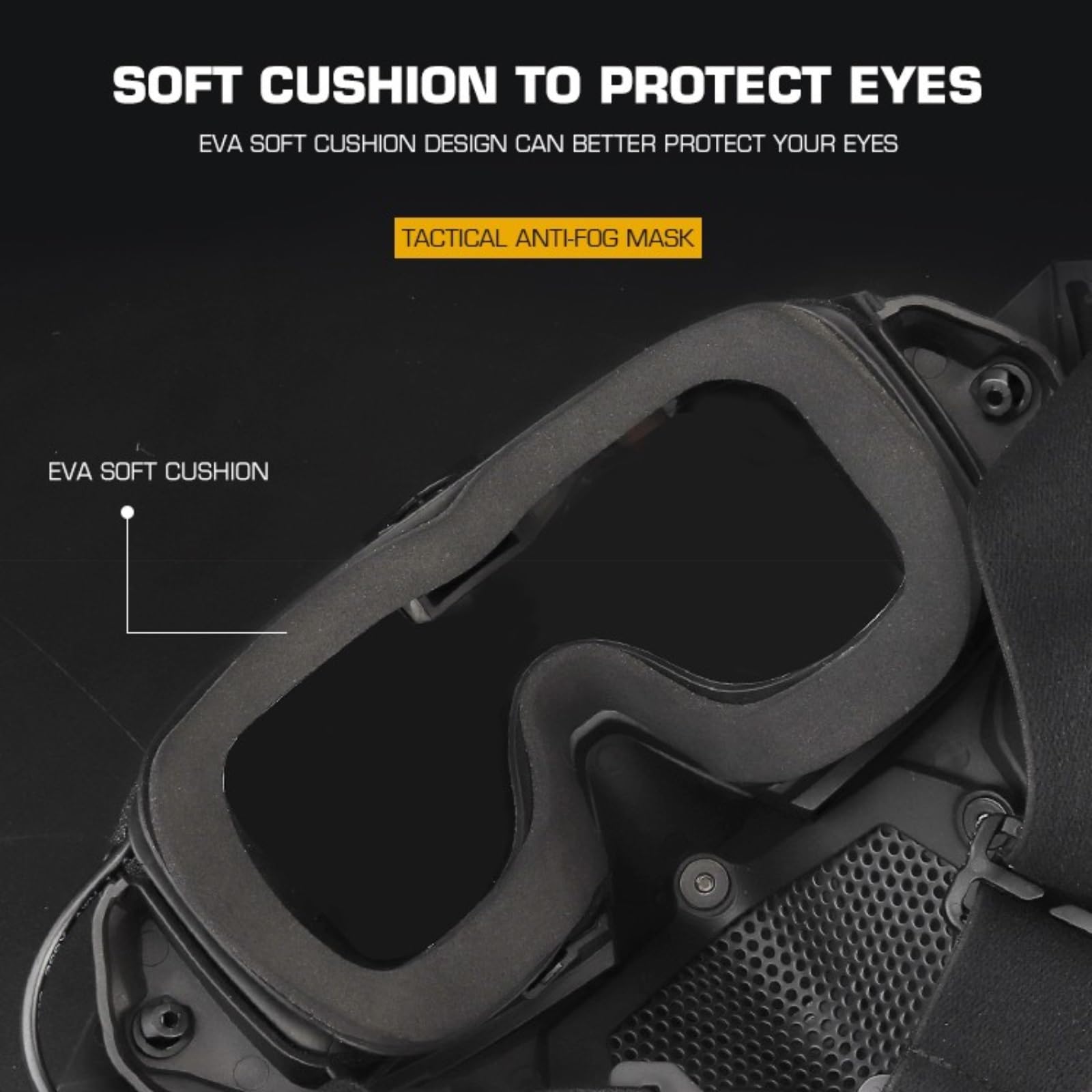 Kit Maschera da Softair e Occhiali Antiappannamento con Lenti Trasparenti e Colorate Intercambiabili, per Giochi di Caccia Paintball Moto e Attività All'Aperto