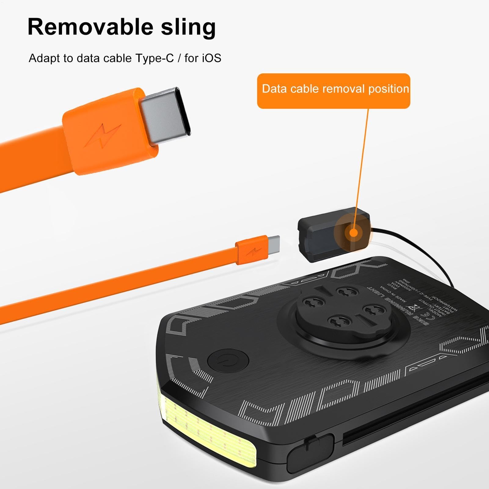 Luce notturna per bicicletta, alta luminosità, 6,1 x 9,5 x 1,9 cm | luce per bici da strada, e riflettori, ricarica USB, per equitazione all'aperto, mountain bike