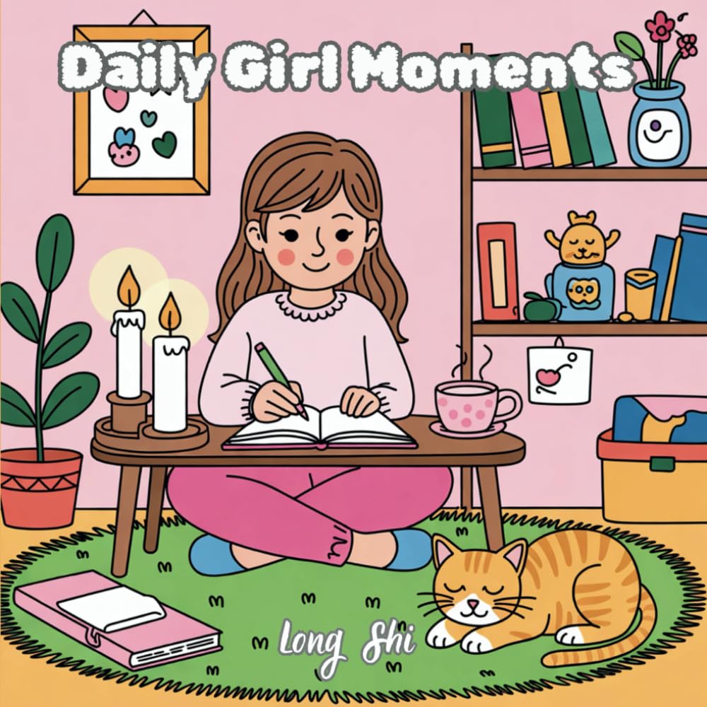 Daily Girl Moments: A Fun and Peaceful Coloring Book with 40+ Adorable Girl-Themed Illustrations , Perfect for Teens and Adults
